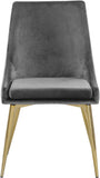 Karina Contemporary Dining Chair Set - Elegant Velvet Upholstery with Gold Metal Frame Design