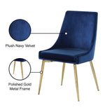 Karina Contemporary Dining Chair Set - Elegant Velvet Upholstery with Gold Metal Frame Design