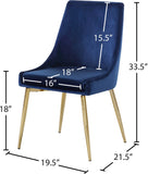 Karina Contemporary Dining Chair Set - Elegant Velvet Upholstery with Gold Metal Frame Design