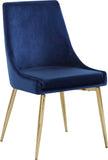 Karina Contemporary Dining Chair Set - Elegant Velvet Upholstery with Gold Metal Frame Design