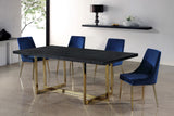 Karina Contemporary Dining Chair Set - Elegant Velvet Upholstery with Gold Metal Frame Design