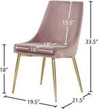 Karina Contemporary Dining Chair Set - Elegant Velvet Upholstery with Gold Metal Frame Design