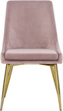 Karina Contemporary Dining Chair Set - Elegant Velvet Upholstery with Gold Metal Frame Design