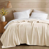 Diamond Jacquard Soft Bamboo Cotton Blanket, Ivory