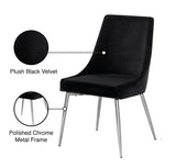 Karina Contemporary Dining Chair Set - Elegant Velvet Upholstery with Gold Metal Frame Design