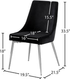 Karina Contemporary Dining Chair Set - Elegant Velvet Upholstery with Gold Metal Frame Design