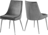 Karina Contemporary Dining Chair Set - Elegant Velvet Upholstery with Gold Metal Frame Design