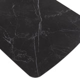 Niya Dining Table – Elegant Marble-Look Sintered Stone Top with Brushed Gold Curved Base Design