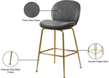 Paris Velvet Contemporary Counter Height Stool Set - Stylish, Comfortable, and Luxe Design for Your Home
