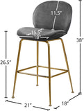 Paris Velvet Contemporary Counter Height Stool Set - Stylish, Comfortable, and Luxe Design for Your Home