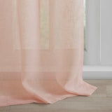 Wholesale Floral Twist Tab Semi-Sheer Window Panel, Pink