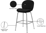 Paris Velvet Contemporary Counter Height Stool Set - Stylish, Comfortable, and Luxe Design for Your Home