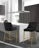 Karina Contemporary Counter Height Stool Set - Plush Cushions & Polished Gold Metal Frame Design