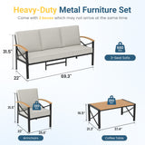 4-Piece Outdoor Conversation Set Patio Chairs with Cushions