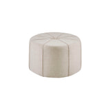 Oval Oversized Ottoman with Tufted Center, Cream *