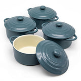 Kook Mini Ceramic Casserole Dishes with Lids, 4-Pack