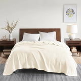 All-Season Egyptian Cotton Woven Bedding Blanket, Ivory