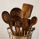 7 Pcs Natural Teak Wooden Cooking Utensil Set