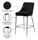 Karina Contemporary Counter Height Stool Set - Plush Cushions & Polished Gold Metal Frame Design
