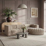 Rummi - Velvet Performance Fabric Upholstered 4 Piece Modular Sectional, With Reverse Corner Chair