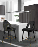 Akoya Contemporary Velvet Stool Set with Gold Nailhead Trim and Stylish Metal Legs for Modern Homes