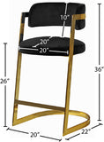 Stephanie Velvet Counter Stool Set - Luxurious Plush Design with Elegant Gold Metal Frame