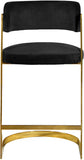 Stephanie Velvet Counter Stool Set - Luxurious Plush Design with Elegant Gold Metal Frame