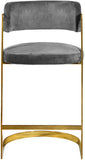 Stephanie Velvet Counter Stool Set - Luxurious Plush Design with Elegant Gold Metal Frame