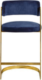 Stephanie Velvet Counter Stool Set - Luxurious Plush Design with Elegant Gold Metal Frame