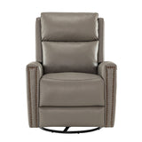 Aniceta 30.31" Wide Genuine Leather Swivel Rocker Glider Recliner