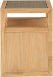 Cole Mid-Century Nightstand with Elegant Cane Detailing and Stylish Brass Handles for Modern Homes