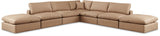 Comfy - 7 Piece Faux Leather Modular Corner Sectional - Tan