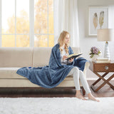 Heated 60x70" Plush Electric Throw Blanket, Blue