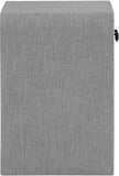 Medley Night Stand - Elegant Linen Textured Side Table with Matte Black Handle for Modern Spaces