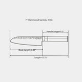 7" Hammered Santoku Knife