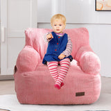 MAXYOYO Kids Bean Bag Chair, Stuffed Toddler Bean Bag Sofa with Filler Bean Bag Chair for Boys and Girls, Pink