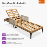 PURPLE LEAF Outdoor Chaise Lounge Patio Lounge Chair Recliner with Side Table and Cushion for Poolside Balcony Backyard
