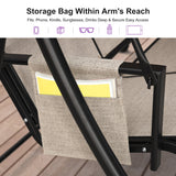 PURPLE LEAF Porch Swing with Adjustable Tilt Canopy Patio Swing with Stand and Meatl Steel Frame All-Weather Outdoor Swing Chair Seat Space-Saving for Backyard Garden Deck