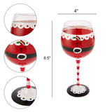 Santa's Elf Stemmed Wine & Water Glasses - Set of 2