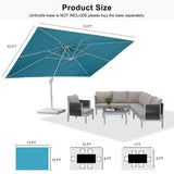 PURPLE LEAF Morden White Outdoor Umbrella Premium Aluminum Patio Cantilever Pool Sun Umbrellas