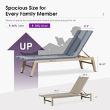 PURPLE LEAF Pool Oversized Lounge Chairs Rattan Aluminium Patio Chaise Lounge Outdoor Adjustable Recliner Finish Loungers Woven PE Sun Chairs for Poolside Deck Beach