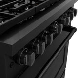 ZLINE 36 in.Gas Range, Convection Gas Oven, Black Stainless Steel, SGRB-36