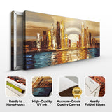 Golden Metropolis Abstract Impasto Wall Art