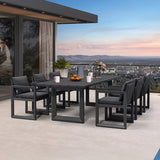 PURPLE LEAF Caesar Outdoor Dining Set Aluminum Luxury Patio Furniture Table and Chairs Set with Olifen Removable Thick Cushion and Pillow Patio Dining Sets for Garden Deck