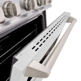 ZLINE 30" Dual Fuel Range, Gas Cooktop, Electric Convection Oven Stainless Steel, White Matte Door CDR-WM-30