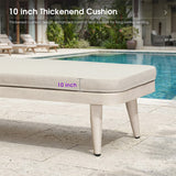 PURPLE LEAF Patio Chaise Lounge Chair Aluminum Pool Lounge Chairs for Outdoor with 2 Cushions for Deck, Pool, Lawn, Garden, Courtyard, Porch