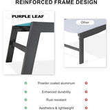 PURPLE LEAF Outdoor Aluminum Chaise Lounge with Wheels and Side Table for Outdoor Backyard Poolside