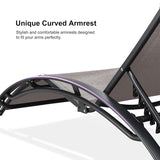 PURPLE LEAF Patio Chaise Lounge Set Outdoor Beach Pool Sunbathing Lawn Lounger Recliner Chair Outside Chairs with Side Table Included