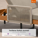 PURPLE LEAF Outdoor Chaise Lounge Patio Lounge Chair Recliner with Side Table and Cushion for Poolside Balcony Backyard