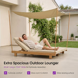 PURPLE LEAF Outdoor Daybed for Patio, Poolside Chaise Lounge Bed with Cushion, Olefin Blend Fabric, Aluminum Frame Sunbed with Side Table for Deck and Backyard